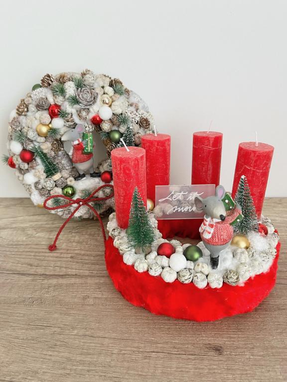 Adventi koszorú egérrel