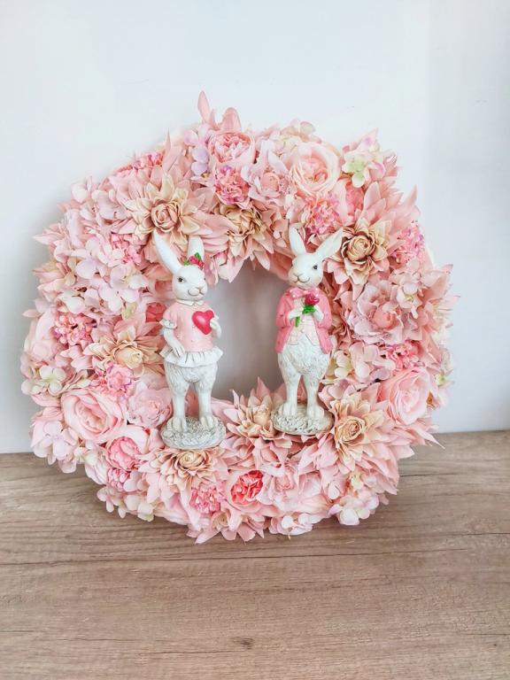 Pink nyuszis kopogtató, 45 cm 
